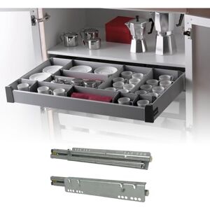 Evotrade Delinia Leroy Merlin Pièces de rechange pour tiroir intérieur de salle de bain et cuisine avec glissière de guidage 270/480 mm (rails de 270 mm) - Publicité Evotrade Delinia Leroy Merlin Pièces de rechange pour tiroir intérieur de salle de bain et cuisine avec glissière de guidage 270/480 mm (rails de 270 mm) - Publicité