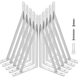STARVAST Equerre Etagere Murale, 10 Pcs Supports Triangulaires (10, Blanc, 250X160X2MM) - Publicité STARVAST Equerre Etagere Murale, 10 Pcs Supports Triangulaires (10, Blanc, 250X160X2MM) - Publicité