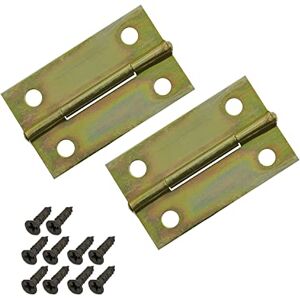 HMF 6496 Charnière décorative vintage pliable, petite charnière pliable en métal 2 pièces 35 x 21 mm Or - Publicité HMF 6496 Charnière décorative vintage pliable, petite charnière pliable en métal 2 pièces 35 x 21 mm Or - Publicité