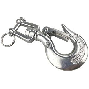 Yxitai Crochet de levage pivotant à 360 ° avec manille pour soulèvement/tirage/déchargement de marchandises, acier inoxydable 304 avec loquet,SWL:350KG - Publicité Yxitai Crochet de levage pivotant à 360 ° avec manille pour soulèvement/tirage/déchargement de marchandises, acier inoxydable 304 avec loquet,SWL:350KG - Publicité