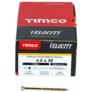 TIMco - 40080VY Velocity Advanced Wood Screws PZ2 CSK ZYP - 4.0 x 80mm - Box of 200 - Vis pour bois - Publicité TIMco - 40080VY Velocity Advanced Wood Screws PZ2 CSK ZYP - 4.0 x 80mm - Box of 200 - Vis pour bois - Publicité