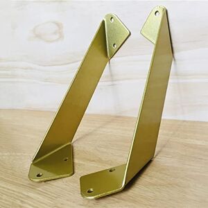 XIAODANHUA 1 Paire Supports D'étagère Dorés Supports d'étagères en Fer Métallique Équerre pour Étagère Muraux Flottantes, avec Accessoires de Montage (130mm/5.1in) - Publicité XIAODANHUA 1 Paire Supports D'étagère Dorés Supports d'étagères en Fer Métallique Équerre pour Étagère Muraux Flottantes, avec Accessoires de Montage (130mm/5.1in) - Publicité