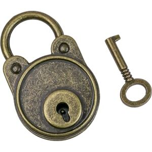 HMF Vintage Deko Cadenas avec clé 4,8 x 3 x 1 cm Bronze - Publicité HMF Vintage Deko Cadenas avec clé 4,8 x 3 x 1 cm Bronze - Publicité