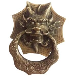 BANGHA Heurtoir de Porte Heurtoir De Porte Vintage En Laiton Et Bronze, Style Dragon, Idéal For Une Cour Ou Décoration D'intérieur - Publicité BANGHA Heurtoir de Porte Heurtoir De Porte Vintage En Laiton Et Bronze, Style Dragon, Idéal For Une Cour Ou Décoration D'intérieur - Publicité
