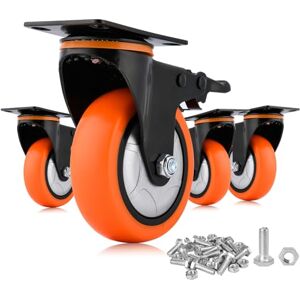 Moogii tools 4 Roulettes Pivotantes Roulettes pour Meubles avec frein,Roulette Charge Lourde Roulette Sans Traces au Sol pour Charge Lourde Roue en Caoutchouc pour Chariot (100mm Jusqu'à 800KG) - Publicité Moogii tools 4 Roulettes Pivotantes Roulettes pour Meubles avec frein,Roulette Charge Lourde Roulette Sans Traces au Sol pour Charge Lourde Roue en Caoutchouc pour Chariot (100mm Jusqu'à 800KG) - Publicité