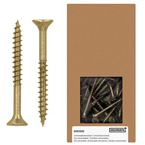 HELPMATE 50 pcs vis à zinc jaunes pour bois aggloméré - fixations - Publicité HELPMATE 50 pcs vis à zinc jaunes pour bois aggloméré - fixations - Publicité
