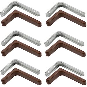 AERZETIX C41755 Lot de 6 Supports équerres consoles d'étagère tablette à angle droit 110x75x22 mm avec cache en plastique 118x77x25 mm pour fixation murale en acier couleur marron - Publicité AERZETIX C41755 Lot de 6 Supports équerres consoles d'étagère tablette à angle droit 110x75x22 mm avec cache en plastique 118x77x25 mm pour fixation murale en acier couleur marron - Publicité