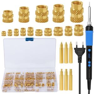 WOOWAIR Insert Fileté, 257PCS Kit de Fer à Souder avec Inserts Filetés, 90W Electric Solder Température Réglable avec 250Pcs Inserts Taraudés M2 M2,5 M3 M4 M5 M6, pour Impression 3D - Publicité WOOWAIR Insert Fileté, 257PCS Kit de Fer à Souder avec Inserts Filetés, 90W Electric Solder Température Réglable avec 250Pcs Inserts Taraudés M2 M2,5 M3 M4 M5 M6, pour Impression 3D - Publicité