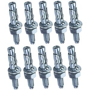 AERZETIX C53998-10x Boulon Vis d’ancrage filetage long, Goujon à expansion M6x40mm en acier zingué pour béton, pierre - Publicité AERZETIX C53998-10x Boulon Vis d’ancrage filetage long, Goujon à expansion M6x40mm en acier zingué pour béton, pierre - Publicité