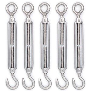 Mecollection M4/M5/M6/M8 304 Acier Inoxydable Crochet et Oeillet Tendeur à Œillets avec Câble Fil Fil de Serrage 10pcs - Publicité Mecollection M4/M5/M6/M8 304 Acier Inoxydable Crochet et Oeillet Tendeur à Œillets avec Câble Fil Fil de Serrage 10pcs - Publicité