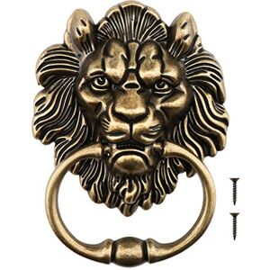 be in your mind Heurtoir décoratif en forme de tête de lion avec vis en alliage de bronze poli Design antique classique pour portes d'entrée et porches principales 15,8 cm - Publicité be in your mind Heurtoir décoratif en forme de tête de lion avec vis en alliage de bronze poli Design antique classique pour portes d'entrée et porches principales 15,8 cm - Publicité