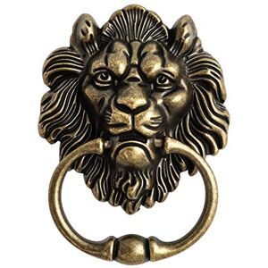 QWORK - WD3248 - Tête de lion - Bronze antique - Sonnette de porte - Publicité QWORK - WD3248 - Tête de lion - Bronze antique - Sonnette de porte - Publicité