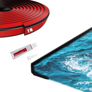 FFPMYF Joint d'étanchéité en silicone pour porte de douche, cuisine, plan de travail, barre anti-éclaboussures, noir, 2 m - Publicité FFPMYF Joint d'étanchéité en silicone pour porte de douche, cuisine, plan de travail, barre anti-éclaboussures, noir, 2 m - Publicité