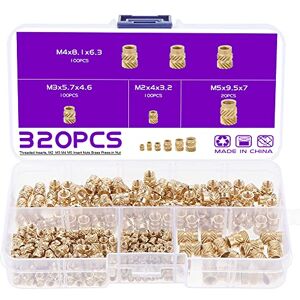 Gueenky 320 Pièces Écrous Moletés en Laiton, M2 M3 M4 M5 Insert Fileté Filetage Femelle, 4 Tailles Douilles Filetées Insert Moleté Laiton Injection Moulage Insert pour Pièces Impression 3D - Publicité Gueenky 320 Pièces Écrous Moletés en Laiton, M2 M3 M4 M5 Insert Fileté Filetage Femelle, 4 Tailles Douilles Filetées Insert Moleté Laiton Injection Moulage Insert pour Pièces Impression 3D - Publicité