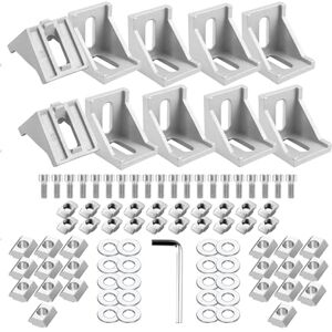 BFBYTAY 10 Pièces Equerre Profile 40x40, Profilés Aluminium,Equerre Fixation Joint à Angle Droit 90°, Equerre Fixation avec Vis écrou Rondelles Plates et Clé, Pour Profilé à Rainure Corniere Raccord Aluminium - Publicité BFBYTAY 10 Pièces Equerre Profile 40x40, Profilés Aluminium,Equerre Fixation Joint à Angle Droit 90°, Equerre Fixation avec Vis écrou Rondelles Plates et Clé, Pour Profilé à Rainure Corniere Raccord Aluminium - Publicité