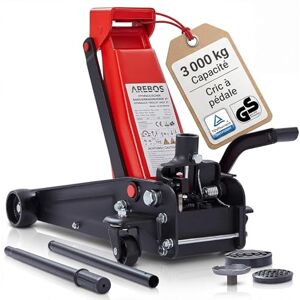 AREBOS 3T Cric hydraulique de manœuvre avec pédale intégrée Hauteur d'encastrement 130-508 mm 2 Supports en Caoutchouc Jack roulettes 360° Béquille Voiture - Publicité AREBOS 3T Cric hydraulique de manœuvre avec pédale intégrée Hauteur d'encastrement 130-508 mm 2 Supports en Caoutchouc Jack roulettes 360° Béquille Voiture - Publicité