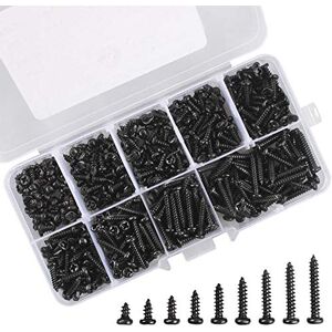 Ledoo Vis Autotaraudeuse Noir M3, 450 Packs Vis Autotaraudeuse à Tête Ronde en Acier Inoxydable pour Métal en Bois Souple(9 Spécifications, Avec un Boîte Plastique) - Publicité Ledoo Vis Autotaraudeuse Noir M3, 450 Packs Vis Autotaraudeuse à Tête Ronde en Acier Inoxydable pour Métal en Bois Souple(9 Spécifications, Avec un Boîte Plastique) - Publicité