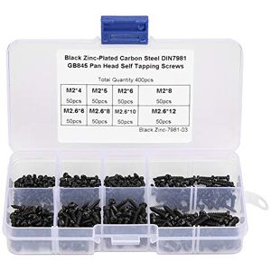 Hilitand 400 Pcs Vis Autotaraudeuse en Acier Inoxydable M2/M2.6/M3 Vis Autotaraudeuses à Tête Cylindrique à Empreinte Cruciforme Noir - Publicité Hilitand 400 Pcs Vis Autotaraudeuse en Acier Inoxydable M2/M2.6/M3 Vis Autotaraudeuses à Tête Cylindrique à Empreinte Cruciforme Noir - Publicité