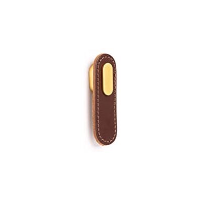Gedotec Poignées de meuble 1 pièce – Poignée d'armoire en cuir marron – Bouton doré Oblong Design moderne et élégant Dimensions : 22 x 70 mm Poignées de porte pliables – Poignée de tiroir - Publicité Gedotec Poignées de meuble 1 pièce – Poignée d'armoire en cuir marron – Bouton doré Oblong Design moderne et élégant Dimensions : 22 x 70 mm Poignées de porte pliables – Poignée de tiroir - Publicité