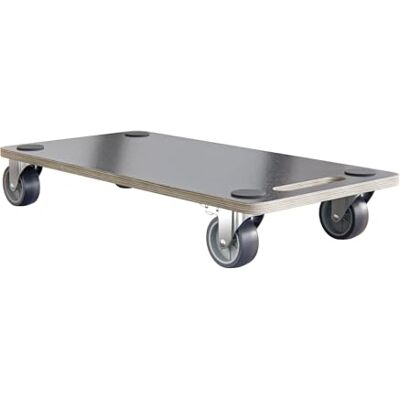 Amig – Plateau de Chargement avec roulettes – Support Roulant Rectangulaire – 4 Patins Antidérapants – 60 x 34 cm – Charge Max. : 350 kg – 4 roulettes : 2 avec Frein – MDF – Certifié FSC – Noir - Publicité Amig – Plateau de Chargement avec roulettes – Support Roulant Rectangulaire – 4 Patins Antidérapants – 60 x 34 cm – Charge Max. : 350 kg – 4 roulettes : 2 avec Frein – MDF – Certifié FSC – Noir - Publicité