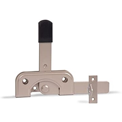 Alberts 300067 DURAVIS®® Verrou de portillon spécialement pour les montants de cadres en bois étroits couleur beige perle, double plastification RAL 1035 platine 120 x 50 mm - Publicité Alberts 300067 DURAVIS®® Verrou de portillon spécialement pour les montants de cadres en bois étroits couleur beige perle, double plastification RAL 1035 platine 120 x 50 mm - Publicité
