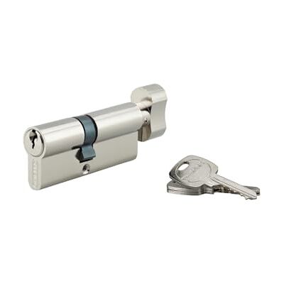 THIRARD Cylindre de Serrure à Bouton STD Laiton Nickelé S'entrouvrant Mécanisme à 5 Goupilles 40B x 30 mm Gris Protection Anti-Arrachement Livré avec 3 Clés Crantées - Publicité THIRARD Cylindre de Serrure à Bouton STD Laiton Nickelé S'entrouvrant Mécanisme à 5 Goupilles 40B x 30 mm Gris Protection Anti-Arrachement Livré avec 3 Clés Crantées - Publicité