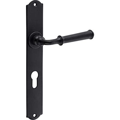 Gedotec Poignee de Porte en Fer Romana PZ 72 mm Cylindre 1 Kit Poignée de porte avec matériel de fixation Noire Poignée de porte antique sur plaque longue - Publicité Gedotec Poignee de Porte en Fer Romana PZ 72 mm Cylindre 1 Kit Poignée de porte avec matériel de fixation Noire Poignée de porte antique sur plaque longue - Publicité