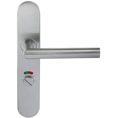 KLOSE BESSER Paire de Poignées de porte Inox 304 sur Plaque "Noémie vif" Condamnation Avec Voyant - Publicité KLOSE BESSER Paire de Poignées de porte Inox 304 sur Plaque "Noémie vif" Condamnation Avec Voyant - Publicité