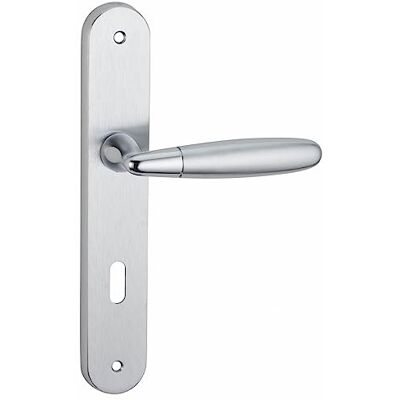Thirard - mirella 2 e195 - satin chrome - Door handle set - Publicité Thirard - mirella 2 e195 - satin chrome - Door handle set - Publicité