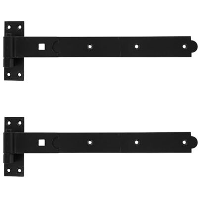 Merriway ® BH07425 Lot de 2 charnières de portail robustes avec crochet et bande droites et plates Noir 400 mm - Publicité Merriway ® BH07425 Lot de 2 charnières de portail robustes avec crochet et bande droites et plates Noir 400 mm - Publicité