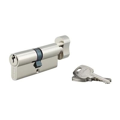 THIRARD Cylindre de Serrure à Bouton STD Laiton Nickelé S'entrouvrant Mécanisme à 5 Goupilles 30B x 40 mm Gris Protection Anti-Arrachement Livré avec 3 Clés Crantées - Publicité THIRARD Cylindre de Serrure à Bouton STD Laiton Nickelé S'entrouvrant Mécanisme à 5 Goupilles 30B x 40 mm Gris Protection Anti-Arrachement Livré avec 3 Clés Crantées - Publicité