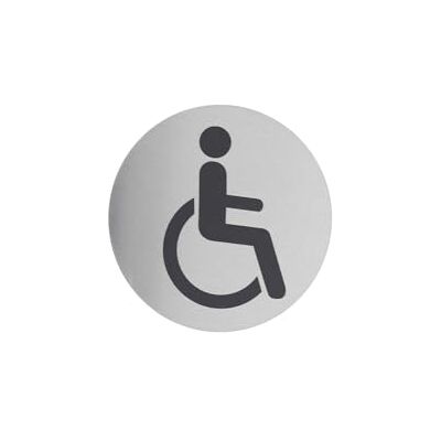 Thirard - Aluminum Adhesive Sign - Ø80mm - Disabled - Sign - Publicité Thirard - Aluminum Adhesive Sign - Ø80mm - Disabled - Sign - Publicité