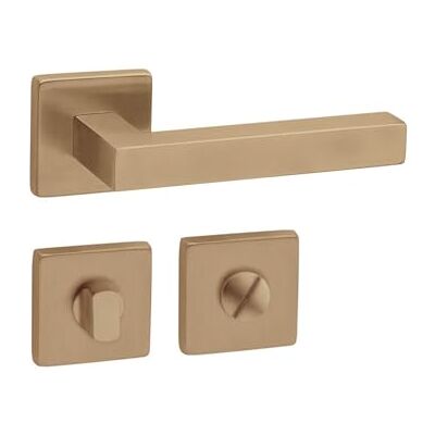 Gedotec Béquille de porte en laiton brossé 1 kit Garniture de rosace sur rosaces carrées KARAT WC Bain Béquille de porte pour portes intérieures - Publicité Gedotec Béquille de porte en laiton brossé 1 kit Garniture de rosace sur rosaces carrées KARAT WC Bain Béquille de porte pour portes intérieures - Publicité