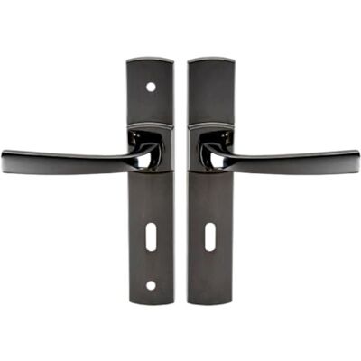 Vachette Set de Poignées de Porte sur Grande Plaque MUZE Version Clé L, Porte de Chambre, Bureau Entraxe 195 mm Système de Pose Facile Zamak Résistant Finition Diamant Noir Garantie 10 Ans - Publicité Vachette Set de Poignées de Porte sur Grande Plaque MUZE Version Clé L, Porte de Chambre, Bureau Entraxe 195 mm Système de Pose Facile Zamak Résistant Finition Diamant Noir Garantie 10 Ans - Publicité