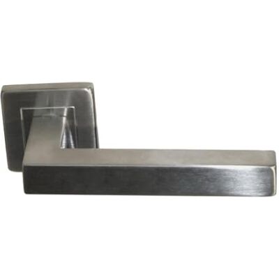 KLOSE BESSER - Poignée de porte carrée en acier inoxydable - Rosette de 53mm - Pour portes 35-60mm - Publicité KLOSE BESSER - Poignée de porte carrée en acier inoxydable - Rosette de 53mm - Pour portes 35-60mm - Publicité