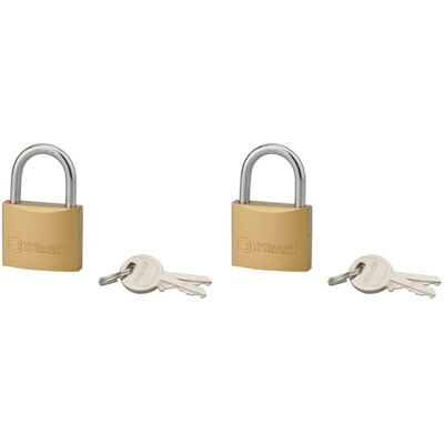 Cadenas en laiton THIRARD - Boucle 5,5 mm - Longueur 35 mm - Pack de 2 - Publicité Cadenas en laiton THIRARD - Boucle 5,5 mm - Longueur 35 mm - Pack de 2 - Publicité