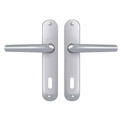 Vachette Ensemble Poignée de Porte en Aluminium Argent - L - Publicité Vachette Ensemble Poignée de Porte en Aluminium Argent - L - Publicité