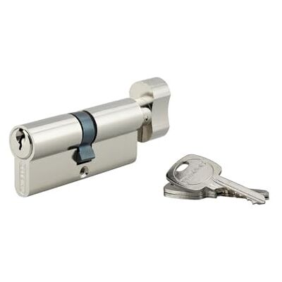 THIRARD Cylindre de Serrure à Bouton STD Laiton Nickelé S'entrouvrant Mécanisme à 5 Goupilles 40B x 40 mm Gris Protection Anti-Arrachement Livré avec 3 Clés Crantées - Publicité THIRARD Cylindre de Serrure à Bouton STD Laiton Nickelé S'entrouvrant Mécanisme à 5 Goupilles 40B x 40 mm Gris Protection Anti-Arrachement Livré avec 3 Clés Crantées - Publicité
