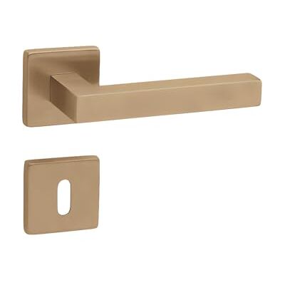 Gedotec Béquille de porte en laiton brossé 1 kit Garniture de rosace sur rosace carrée KARAT BB Oval Béquille de porte pour portes intérieures - Publicité Gedotec Béquille de porte en laiton brossé 1 kit Garniture de rosace sur rosace carrée KARAT BB Oval Béquille de porte pour portes intérieures - Publicité