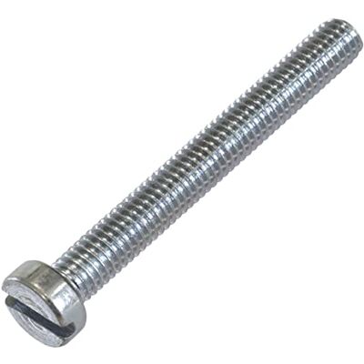 AERZETIX C58345 Lot de 30 Vis M6x50 mm à métaux à tête cylindrique et empreinte fendue SL pour boulon d'assemblage DIN 84 en acier zingué couleur : argent - Publicité AERZETIX C58345 Lot de 30 Vis M6x50 mm à métaux à tête cylindrique et empreinte fendue SL pour boulon d'assemblage DIN 84 en acier zingué couleur : argent - Publicité