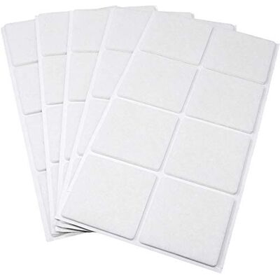 Adsamm ® / 40 x patins en feutre / blancs / 50x50 mm / carré / épaisseur 3,5 mm / patins glisseurs auto-adhésifs de qualité optimale - Publicité Adsamm ® / 40 x patins en feutre / blancs / 50x50 mm / carré / épaisseur 3,5 mm / patins glisseurs auto-adhésifs de qualité optimale - Publicité