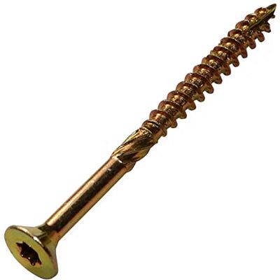 AERZETIX C44457 Lot de 100 Vis à bois Ø3.5x45 mm tête fraisée à empreinte étoile T15 en acier zingué jaune assemblage filetage serrage fixation charpente contreplaqués agglomérés mélaminés - Publicité AERZETIX C44457 Lot de 100 Vis à bois Ø3.5x45 mm tête fraisée à empreinte étoile T15 en acier zingué jaune assemblage filetage serrage fixation charpente contreplaqués agglomérés mélaminés - Publicité