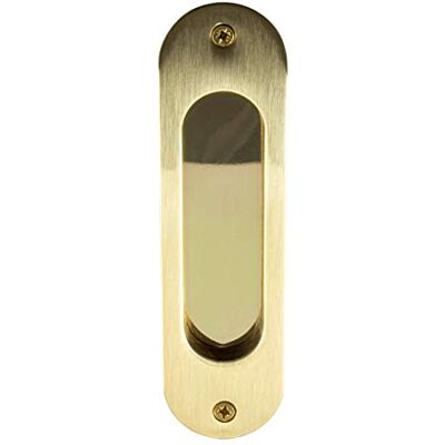 Gedotec Poignée de porte coulissante ovale encastrée 121 x 33 mm En laiton vieilli Aspect doré poli 1 pièce Avec vis - Publicité Gedotec Poignée de porte coulissante ovale encastrée 121 x 33 mm En laiton vieilli Aspect doré poli 1 pièce Avec vis - Publicité