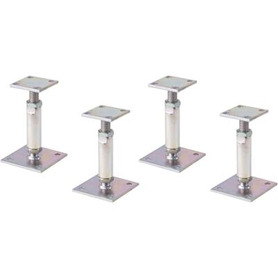 Alberts Lot de 4 supports de poteau réglables en hauteur à visser galvanisés avec couche épaisse passivée Hauteur 150-190 mm - Publicité Alberts Lot de 4 supports de poteau réglables en hauteur à visser galvanisés avec couche épaisse passivée Hauteur 150-190 mm - Publicité