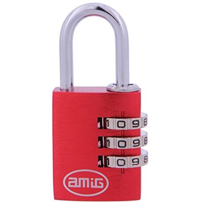 Amig Cadenas à Combinaison 21940, Sécurité Robuste pour Casiers et Valises Laiton Poli, Arc en Acier Anti-Rouille Léger, Portable, Combinaison Modifiable, Rouge, 25 mm, Aluminium - Publicité Amig Cadenas à Combinaison 21940, Sécurité Robuste pour Casiers et Valises Laiton Poli, Arc en Acier Anti-Rouille Léger, Portable, Combinaison Modifiable, Rouge, 25 mm, Aluminium - Publicité