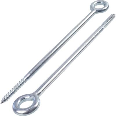 AERZETIX C75981 Lot de 2 crochets vis à oeillet anneau Ø12X300 mm pour échafaudage tubulaire filet bois fixation murale en acier couleur argent - Publicité AERZETIX C75981 Lot de 2 crochets vis à oeillet anneau Ø12X300 mm pour échafaudage tubulaire filet bois fixation murale en acier couleur argent - Publicité