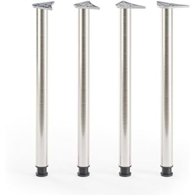ATM Lot de 4 Pieds de Table 110cm Pieds de Bar Réglables en Hauteur Métal Pieds de Meubles Ø 60mm pour Comptoir Mange-Debout Table de Bistrot Support Rond Nickel Brossé - Publicité ATM Lot de 4 Pieds de Table 110cm Pieds de Bar Réglables en Hauteur Métal Pieds de Meubles Ø 60mm pour Comptoir Mange-Debout Table de Bistrot Support Rond Nickel Brossé - Publicité