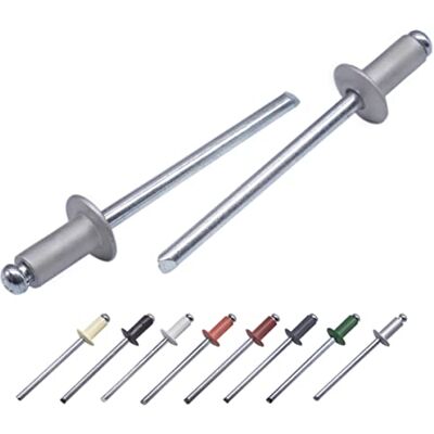 Marcopol Lot de 500 rivets aveugles peints 4,0 x 10 mm, tête bombée, DIN 7337, rivets en aluminium et mandrin en acier, rivets pop (500, aluminium blanc RAL 9006) - Publicité Marcopol Lot de 500 rivets aveugles peints 4,0 x 10 mm, tête bombée, DIN 7337, rivets en aluminium et mandrin en acier, rivets pop (500, aluminium blanc RAL 9006) - Publicité