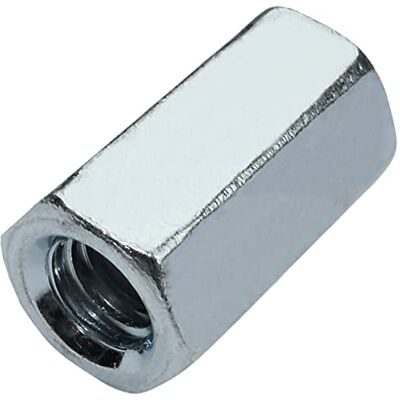 AERZETIX C58231 Lot de 25 Écrous de jonction hexagonaux allongés M6x18 mm écrou de rallonge prolongateur à filetage métrique en acier zingué - Publicité AERZETIX C58231 Lot de 25 Écrous de jonction hexagonaux allongés M6x18 mm écrou de rallonge prolongateur à filetage métrique en acier zingué - Publicité