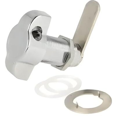Gedotec Serrure de casier en métal Chrome poli DIN gauche Ø 19 x 25 mm Serrure à pêne dormant pour cadenas de 5 à 7 mm Serrure de porte de casier pour armoires en métal, armoires en bois - Publicité Gedotec Serrure de casier en métal Chrome poli DIN gauche Ø 19 x 25 mm Serrure à pêne dormant pour cadenas de 5 à 7 mm Serrure de porte de casier pour armoires en métal, armoires en bois - Publicité
